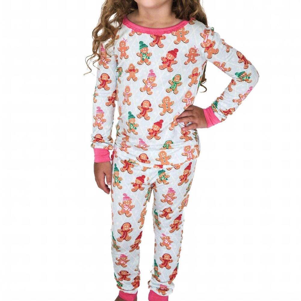 NEW RUFFLEBUTTS toddler softsnooze ruffle long sleeve pajama set with signature